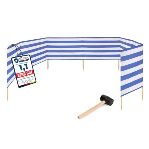 Garronda 10 m Windschutz Strand mit Gummihammer GAEX001 Streifen