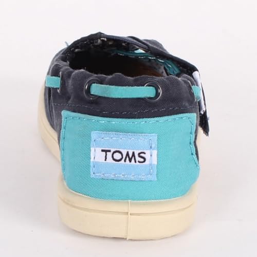 TOMS - Tiny Stonewashed Classic Slip-On Shoes, Size: 5 M US Toddler, Color: Navy/Aqua Stonewashed3