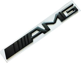 KaberTrade 3D Car Logo Sticker Decal Car Decoration Badge Sticker Compatible with AMG Sticker One Piece Mesh Letters Size 15.8cm by 1.8cm Black - by KaberTrade