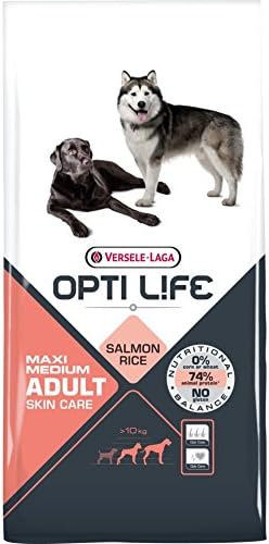 Opti Life Adult Skin Care Medium and Maxi 1 kg – CROCCHETTE monoproteiche Salmon – Ideal For Medium Dogs/Maxi Beyond The 10 KG of Weight