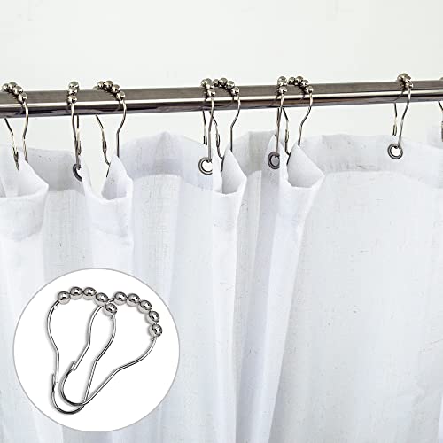 Koufall 84 Inch Extra Long Shower Curtain Liner With Hooks Burlap Linen Fabric Waterproof Minimalist Shabby Chic Boho Farmhouse Shower Curtains For Bathroom 72X84 Inches White #TOP3