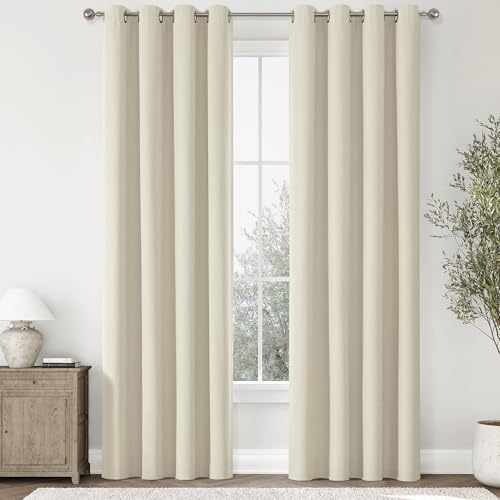 ChrisDowa Birch Blackout Curtains 84 Inches Long 2 Panels for Bedroom