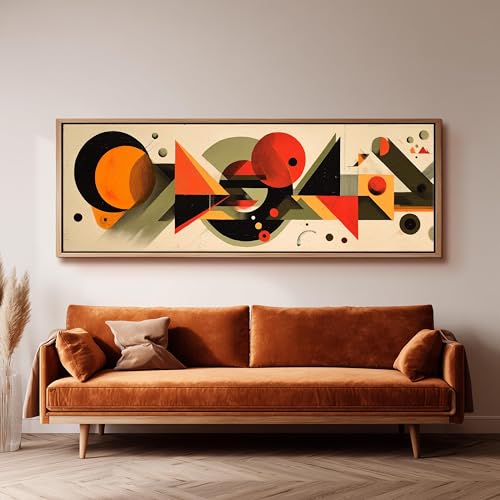 Tableau horizontal géométrique 45x135 cm pour décoration au-dessus du lit - 2
