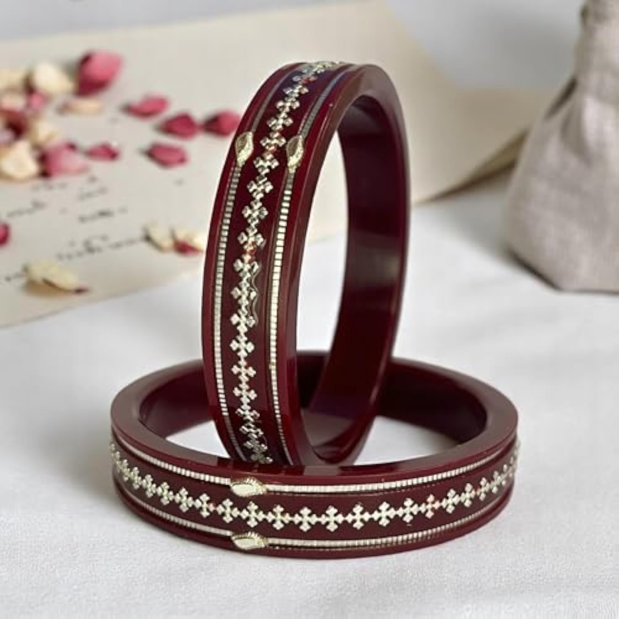 925 Pure Silver Pola Bangles for Women, Handmade