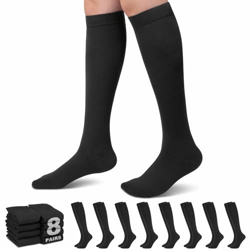 Plus Size Compression Socks for Women Men Wide Calf L/XL-5XL (15-20mmhg) Knee High Socks Support Compression Stockings for Nurses and Flying