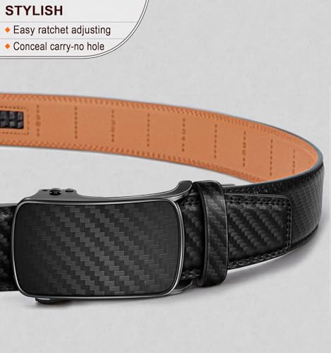 BULLIANT Men's Ratchet Belt Nontrimmable-Click Belt Adjustable for Men Gift Lightweight 1 3/8"2