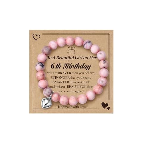 CASSIECA Pink Natural Stone Birthday Bracelet Cover