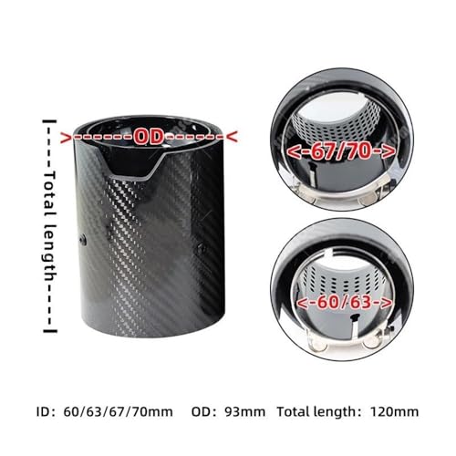 Cola de escape de fibra de carbono para coche M3 F80 y M2, tubo silenciador modificado negro 5