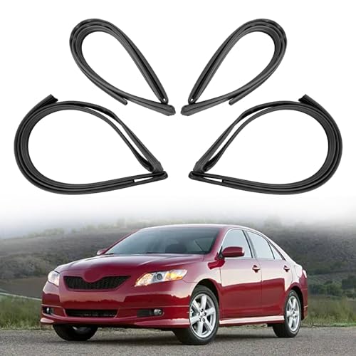 Front Rear Window Rubber Seal Compatible with Toyota Corolla Altis Limo Sedan CE120 ZZE122 2002-2006 4-Door Automotive Weather Stripping Replace 68151-02050 68152-02050 68141-02060 68142-02050