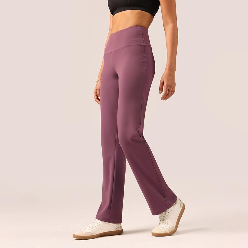 Image of BlissClub Women's Ultimate Straight Pants - Lite, High Waist Formal Trousers with Wide Waistband, Tall (for Women Above 5'5 ft)