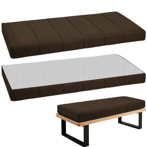 WLXFF Cojín para Banco Antideslizante Impermeable con Cremallera, Cojín para Bancos de Jardín Exterior, Cojines para Bancos De Madera, para Cocina, Jardín,Terraza y Más,Caramel,120x30cm