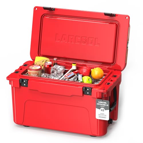 Image of Rotomolded Hard Cooler, Portable Small Ice Chest with 3-Inch Insulation, Heavy-Duty Beach Cooler for Camping, Fishing, Boating, Picnic, BBQ, Travel