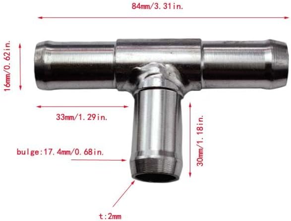 5/8 Heater Hose Tee 3 Way Tubing Connector Universal T Shaped Car Radiator Hose T-Fittings for Most Cars Heating System Air Conditioner Coolant Water Pump SUV Truck Tractor 5/8 X 5/8 X 5/8 In.
