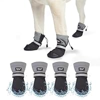 PUPTECK Waterproof Dog Shoes for Medium Large Size Dogs, Rain Booties Hiking Boots & Paw Protectors for Winter Snow, Non Slip Outdoor Shoes for Summer Hot Pavement