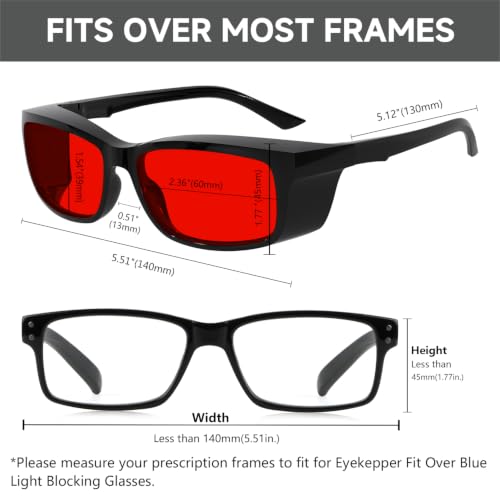 Image of Eyekepper Red Light Glasses, Blue Blocking for Sleep, Men Women, Fit over
