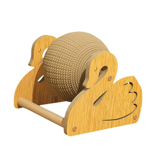 Cat Scratching Ball with Stand, Wear Resistant Kitten Scratcher Ball for Indoor Cats Entertaining Exercise, Swan Shape