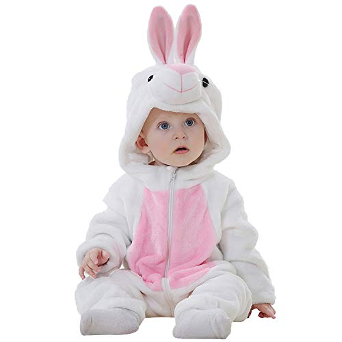 ANUFER Unisex Baby Mit Kapuze Strampler Flanell Niedlich Tier Overall Pyjama 0-36 Monate Weißer Hase SN07652 6-12 Monate ANUFER Unisex Baby Mit Kapuze Strampler Flanell Niedlich Tier Overall Pyjama 0-36 Monate Weißer Hase SN07652 6-12 Monate