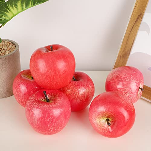 Cllayees Fake Fruit Artificial Apples, Set Of 6 Decorative Fruit Lifelike Faux Apples Realistic Fruits Apple Decorations For Kitchen, Realistic Fake Fruits Party Props Home Decor #TOP5