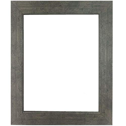 US Art 14x15 Italian Carbon Silver Flat 1.25 Inch, Smooth Wrapped Finish Wood Composite Wall Decor Picture Poster Frame