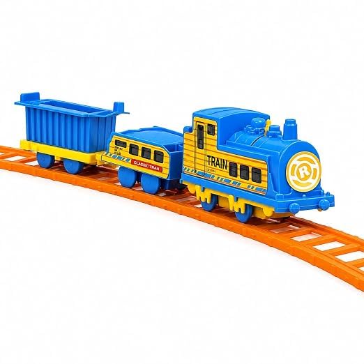 Image of Braintastic Play Train Set for Kids 3+ Years | Battery Operated Toy Train with Track | Colorful Railway Train Set for Boys & Girls | 14-Piece Train Track Toy