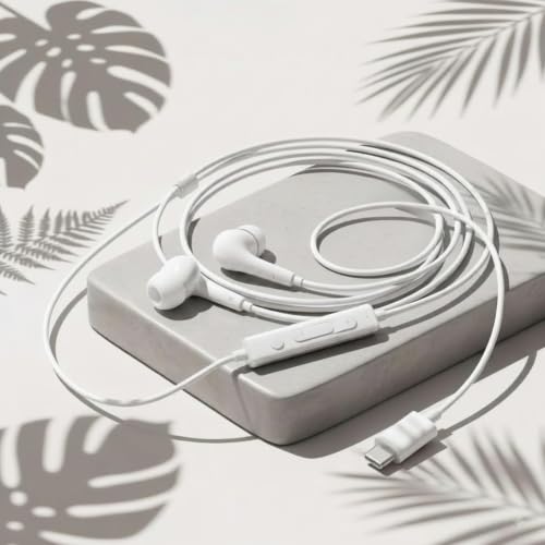 Generic Type C Wired Earphone White - Image 3