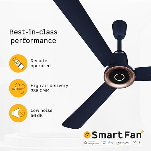 Image of atomberg Studio Nexus Smart 1200mm BLDC Ceiling Fan with IoT & Remote Control | BEE 5-star | New Blade Design | High Air Delivery with Moonbeam Light | Low noise | 5 Year Warranty| Regal Indigo
