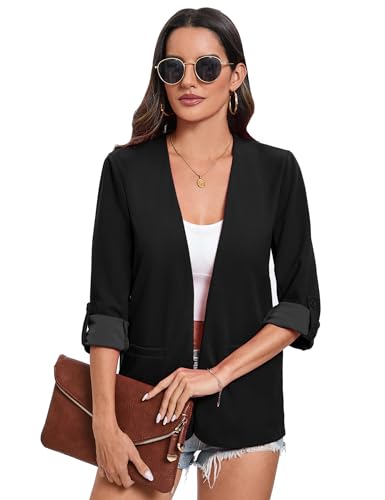 Image of Cardigan for Women Black Cardigan for Women Women Cardigan Open Front Cropped Cardigan Cardigans for Women
