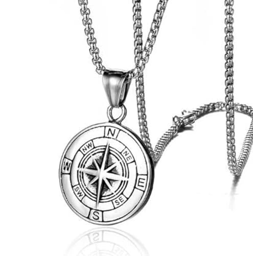 Collier pendant boussole en finition soignée pour homme et femme