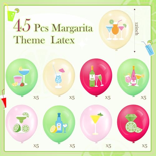 Zomiboo 45 Pcs Margarita Latex Balloons Cocktail Balloons Decorations Martini Party Decoration for Margarita Martini Wedding Bachelorette Birthday Party Decor Supplies