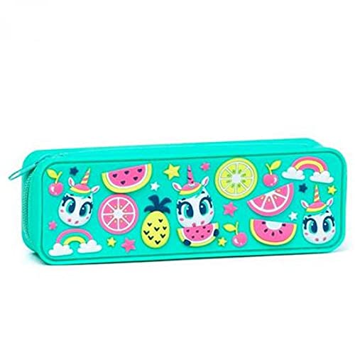 Estojo Silicone Puket Unicórnio Verde Água