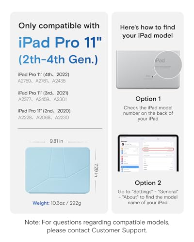 Image of MOFT Dynamic Folio Case for iPad Pro 11-inch(2nd /3rd /4th Generation, 2020 /2021 / 2022), Silm Magnetic Stand Case with 20+ Viewing Angles, Auto Wake /Sleep,Soothing Mist x Misty Cove