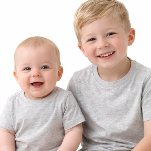 Image of Butterblu Taylor 5-Pack Short Sleeve T-Shirts 100% Organic Cotton | GOTS Certified Organic Cotton for Baby, Toddler Girls, Boys, Unisex, Made to Match Layering Solid Colors