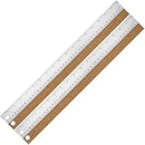 VORIGY Regla de metal con respaldo de corcho, reglas de acero inoxidable de 18 pulgadas, regla de metal de 18 pulgadas, paquete de 2 unidades, imperial y métrica, antideslizante para evitar fugas de