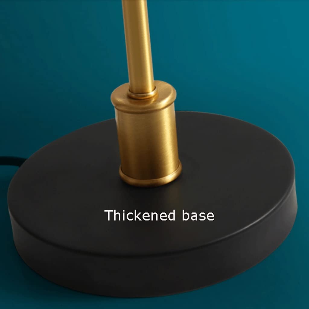 Erleuchtung Klassisch LED Tischlampe Alle Kupfer Schreibtischlampe Studienraum Warme Beleuchtung Leselampe Schlafzimmer Nacht Dekorative Tischlampe Augenpflege (Color : Black)