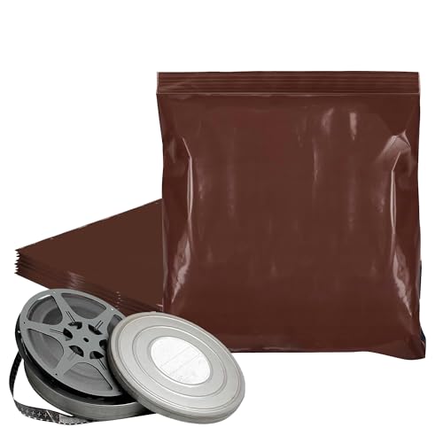 PUREVACY 12 x 12 Amber Zip Bags, Pack of 100 Brown Plastic Zipper Bags