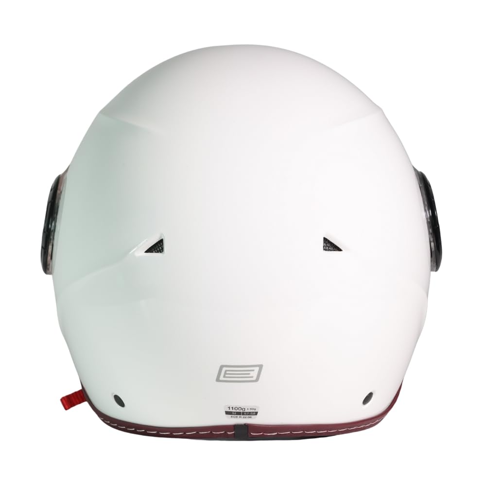 ORIGINE Casco Moto Jet Omologato ECE 22.06, Casco Scooter Urbano Leggero e Compatto con Visiera Trasparente Lunga