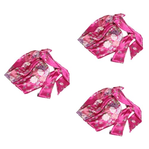Bonnet De Chimio Respirant en Satin Floral pour Protéger les Cheveux Durant le Sommeil Rose