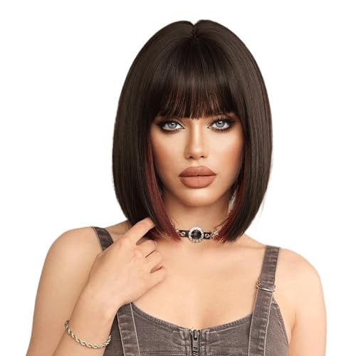 Perruque cheveux courts femme couvre-tête complet teinte longueur épaule
