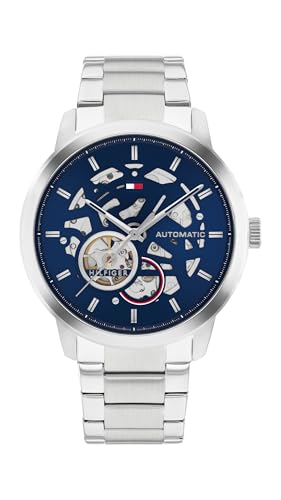 Image of Tommy Hilfiger Men's Automatic Stainless Steel Watch with Skeletal Dial