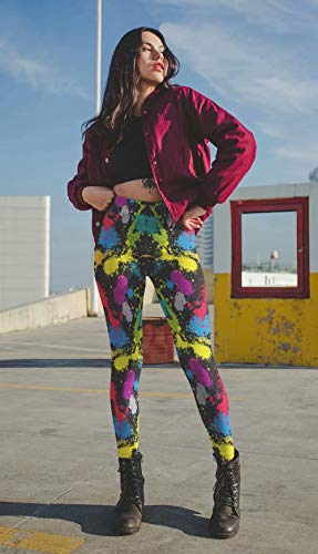 Image of sissycos Women's 80s Leggings Neon Artistic Splash Printed Pants