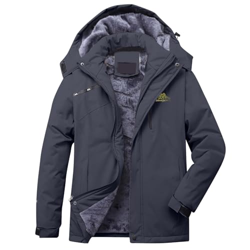 WZMYDBD Fleece Regenmantel Damen Winddicht Warm Softshelljacke Fleece Gefütterter Winterjacke Einfarbige Wasserdicht Regenjacke Outdoorjacke Oversized Funktionsjacke Wintermantel Thermal Wanderjacke