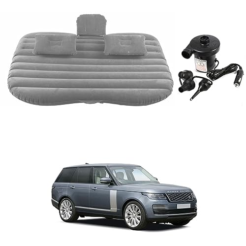Image of Oshotto Multifunctional Car Travel Bed Mattress with Two Air Pillows, Car Air Pump Compatible with Range Rover Vogue (Grey)