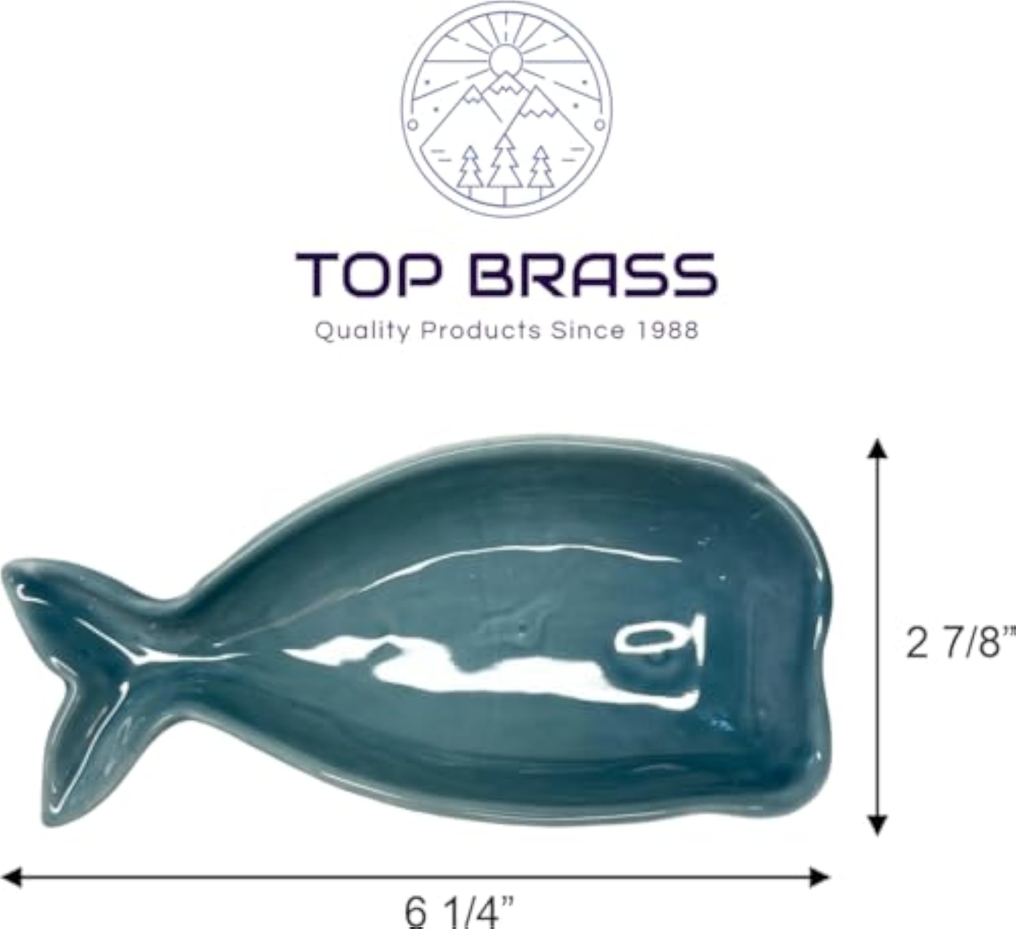 Set of 2 Whale Jewelry Dishes, Ceramic Trays