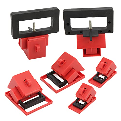 Circuit Breaker Clamp on Lock, PA Nylon Anti Fading 6PCS Circuit Breaker Tagout for Industry Automobile