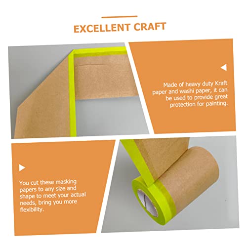 Generic 2 Rolos Filme De Mascaramento Kraft Papel De Proteção De De Estofamento Papel De Máscara Par