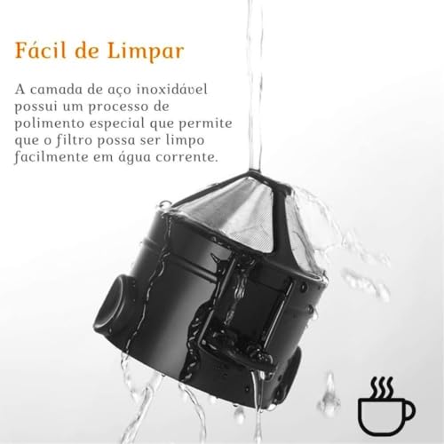 Mini Coador Individual de Café Reutilizável em Aço Inox