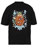 Mejor calidad Luxogo Marinero Unisex Nera Holgada Camiseta Hombre Mujer Baggy Men\'s Women\'s Black T-Shirt