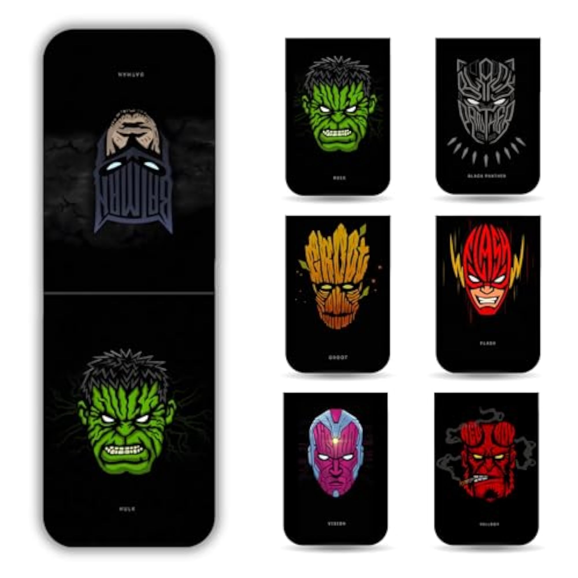 Heros Magnetic Bookmarks Set of 6, Gift for Book Lovers