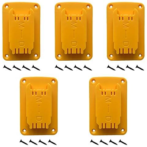 UOSXVC 5Packs Tool Holders for Dewalt 20V 12V Drill Tool Mount Fit for Milwaukee M18 Tools Yellow Cover
