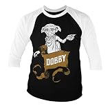 HARRY POTTER Officiellement sous Licence Magic Baseball 3/4 Manches T-Shirt (Noir-Blanc), Small
